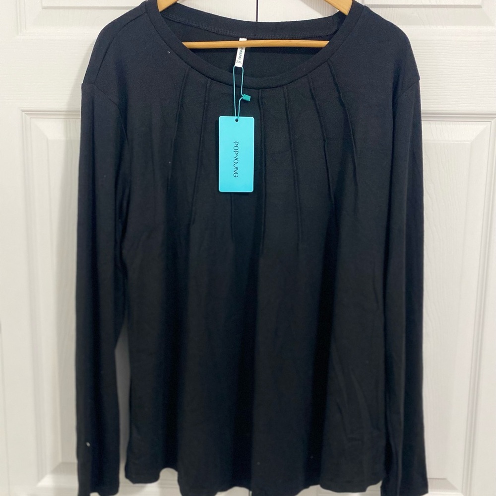 Black Long Sleeve Top by Popana